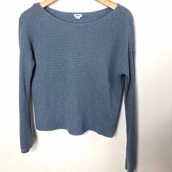 Garage Sweaters - Garage Light Blue Ribbed Sweater Size Small